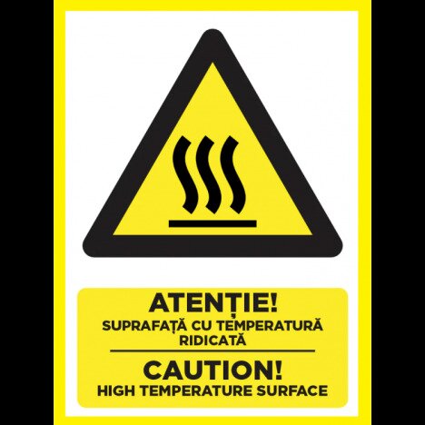 Placuta pentru suprafata cu temperatura ridicata caution high temperature surface